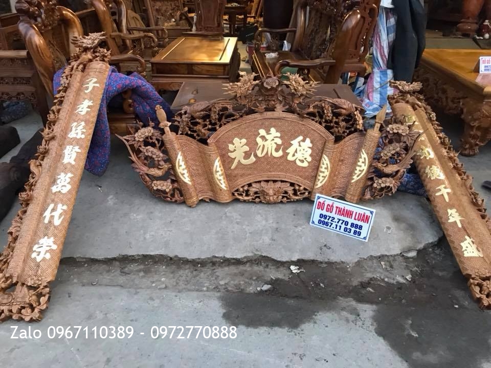 Bộ Cuốn Thư Câu Đối Dát Vàng 9999 Khách Lạng Sơn.