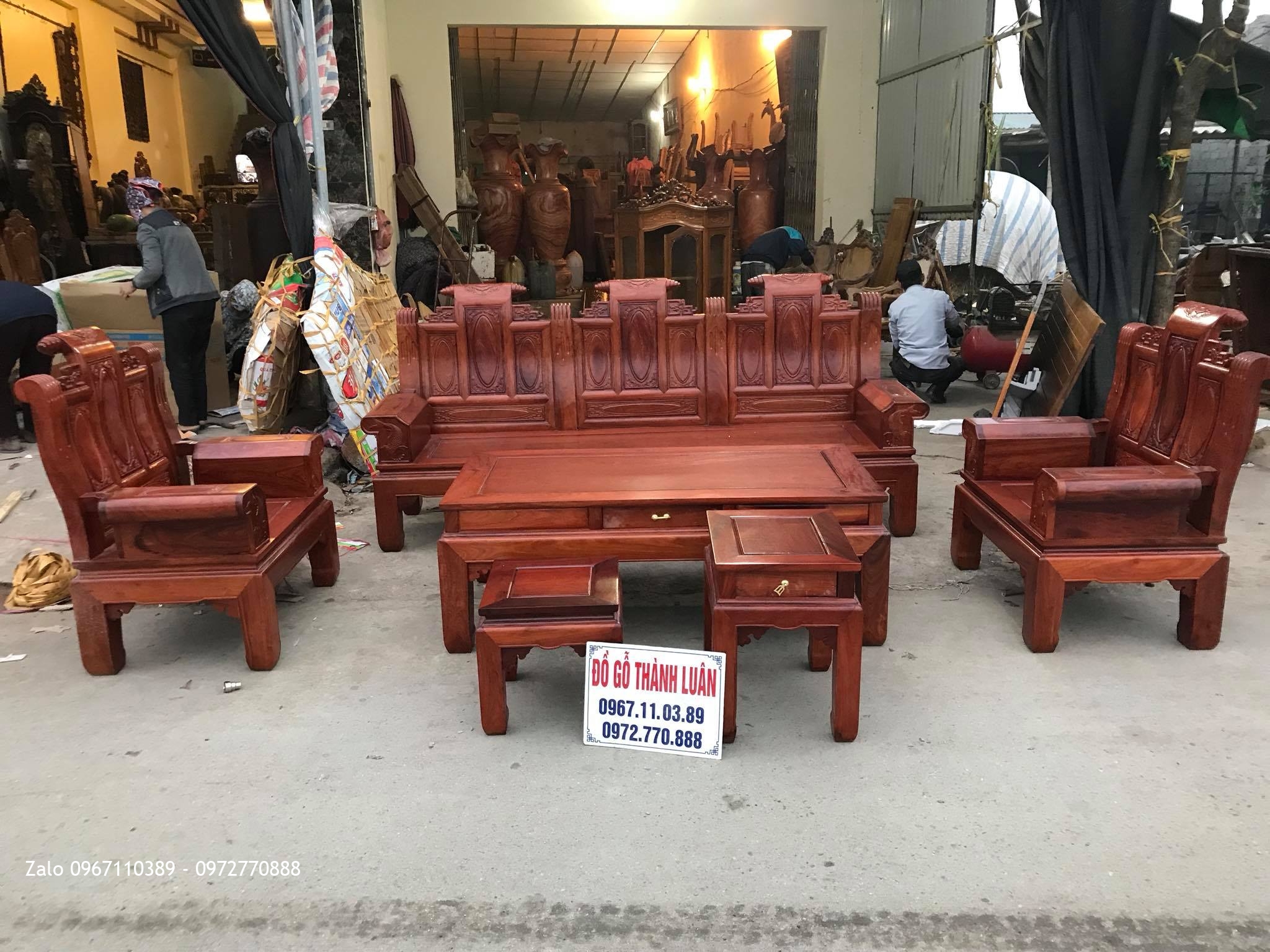 Bộ Bàn Ghế Âu Á Hộp Gỗ Hương Đỏ Lào 6 Món. Khách Đồng Nai