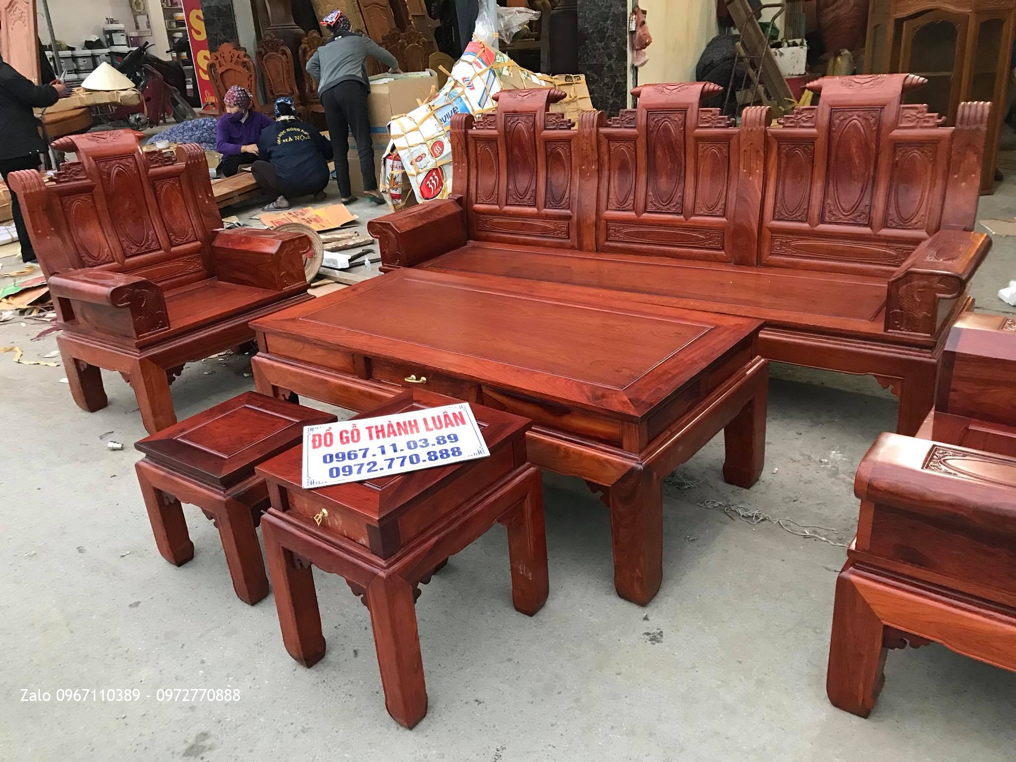 Bộ Bàn Ghế Âu Á Hộp Gỗ Hương Đỏ Lào 6 Món. Khách Đồng Nai.