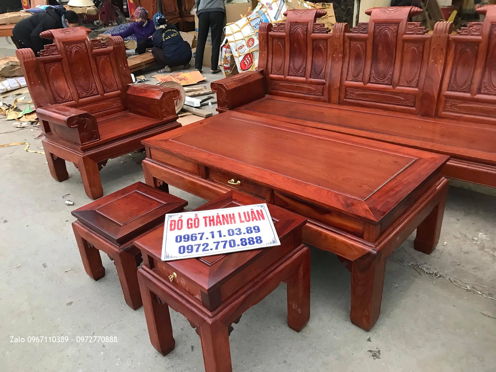 Bộ Bàn Ghế Âu Á Hộp Gỗ Hương Đỏ Lào 6 Món. Khách Đồng Nai.