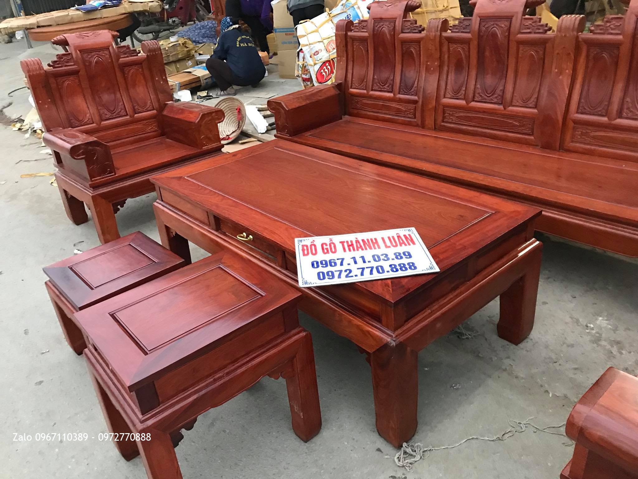 Bộ Bàn Ghế Âu Á Hộp Gỗ Hương Đỏ Lào 6 Món. Khách Đồng Nai.