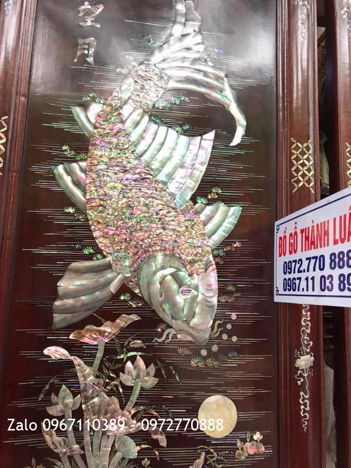 i Cá Chép Khảm Ốc Gỗ Gụ. Khách An Dương, Hải Phòng.