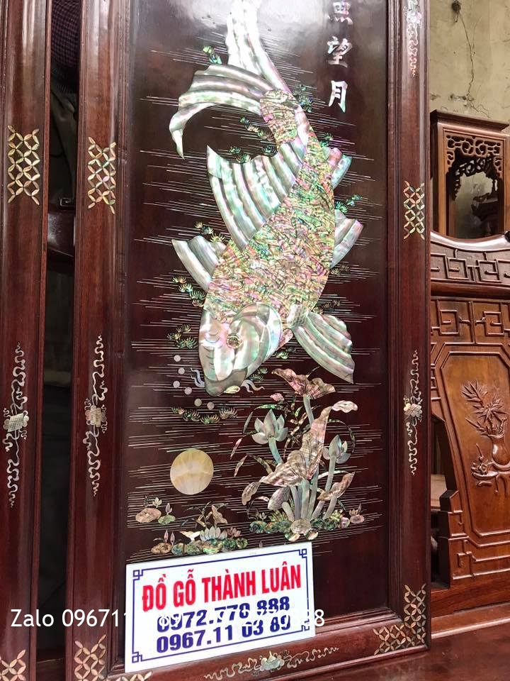 i Cá Chép Khảm Ốc Gỗ Gụ. Khách An Dương, Hải Phòng.