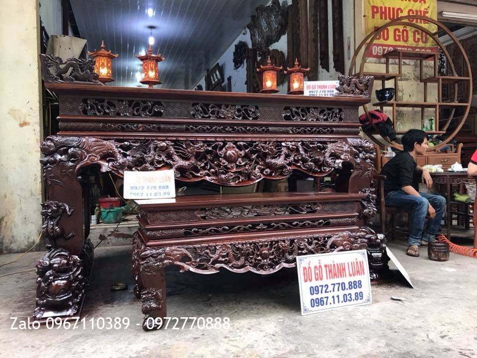 Sập Thờ Tứ Linh Gỗ Gụ. Khách Hải Phòng::