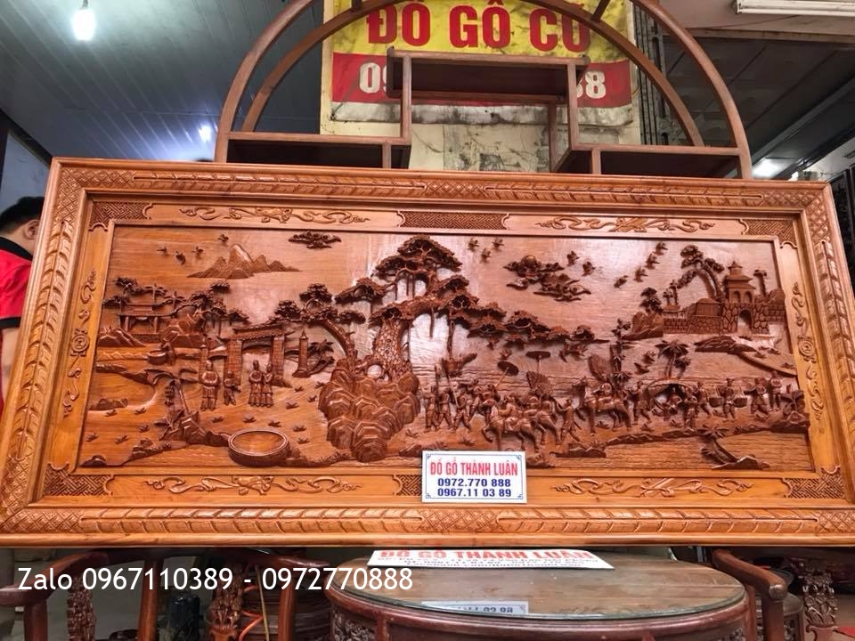 Tranh Vinh Quy Bái Tổ Gỗ Hương Đá 2m17-1m. Khách Hải Phòng.