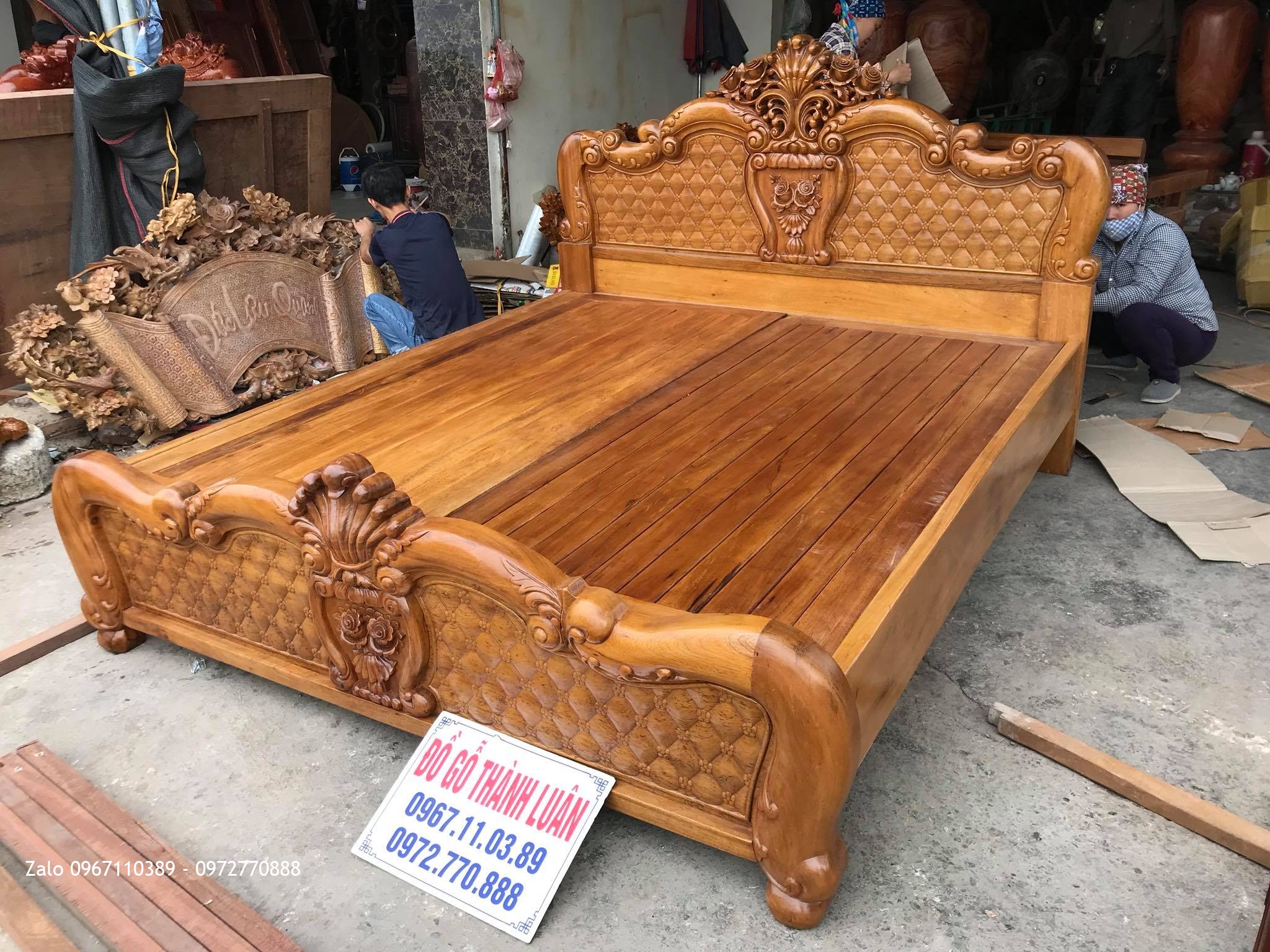 Giường Hồng Trám Mai Gỗ Gụ. AC Hà Nhân Cà Mau-