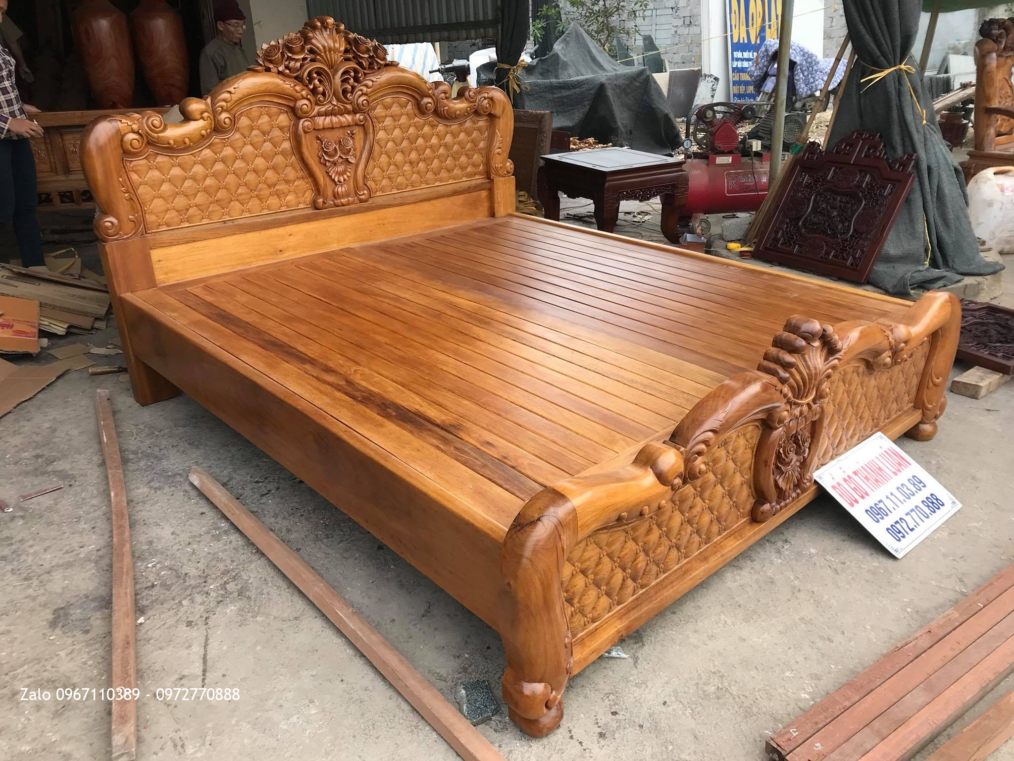 Giường Hồng Trám Mai Gỗ Gụ. AC Hà Nhân Cà Mau,.