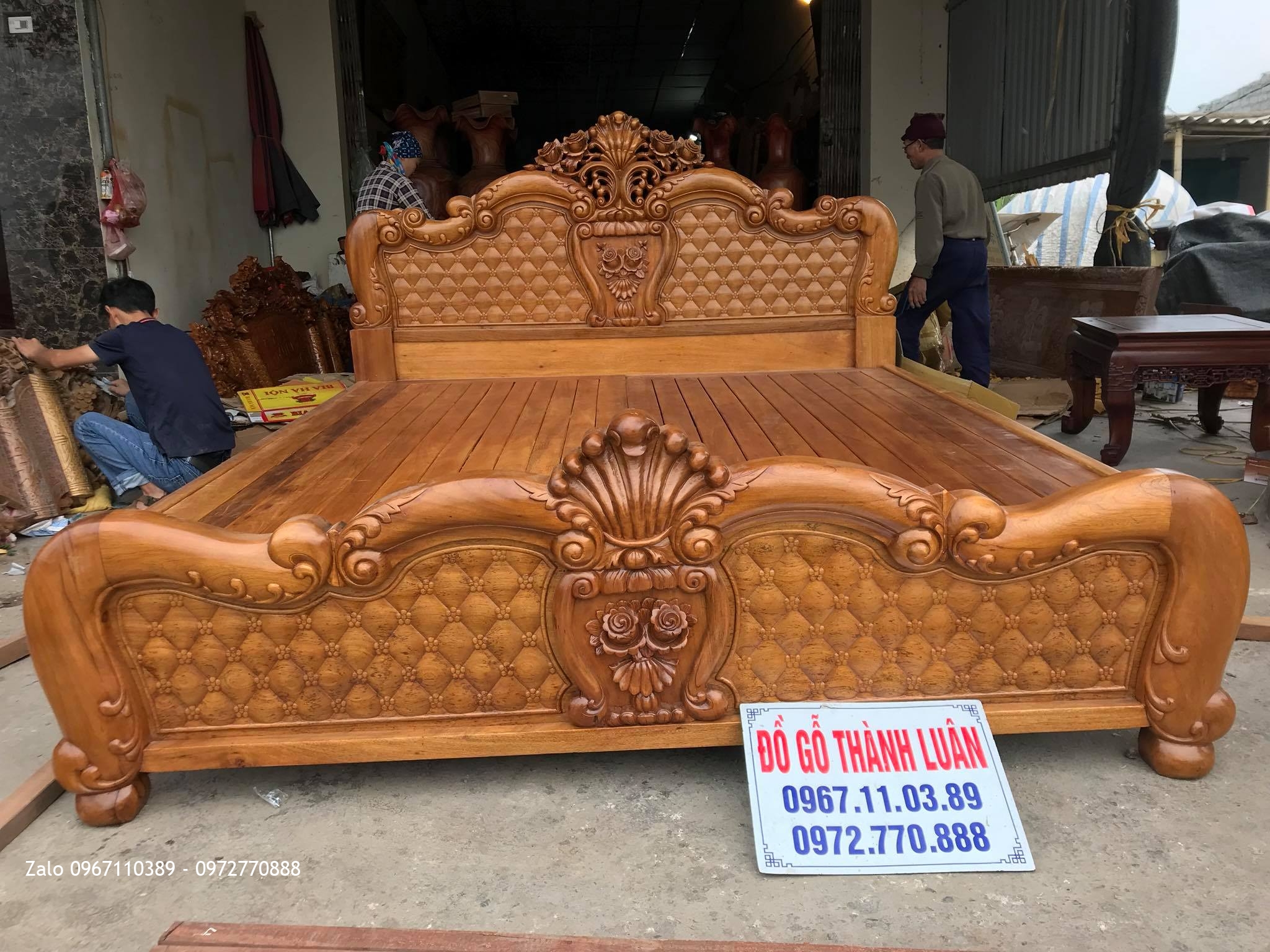Giường Hồng Trám Mai Gỗ Gụ. AC Hà Nhân Cà Mau.