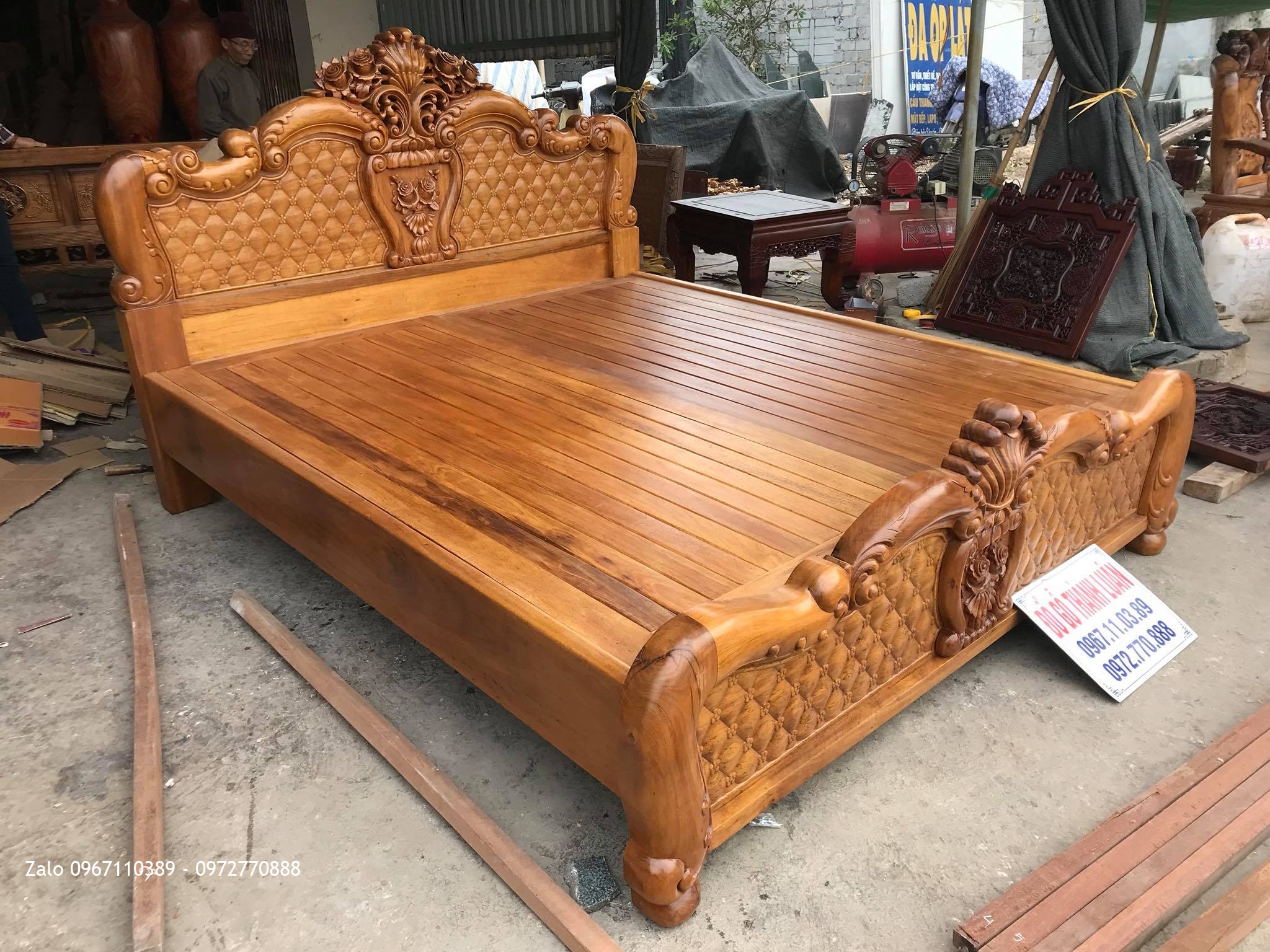 Giường Hồng Trám Mai Gỗ Gụ. AC Hà Nhân Cà Mau.,