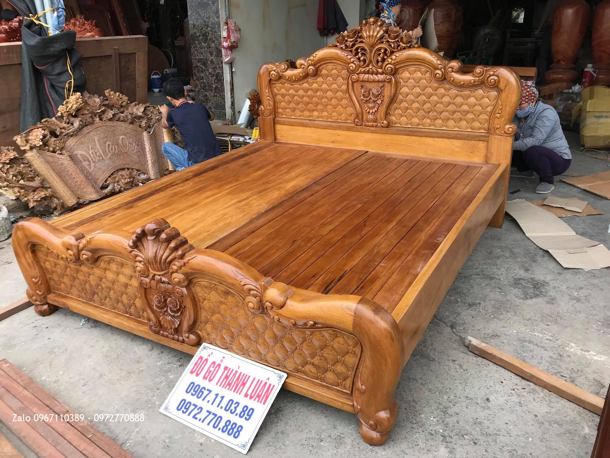 Giường Hồng Trám Mai Gỗ Gụ. AC Hà Nhân Cà Mau: