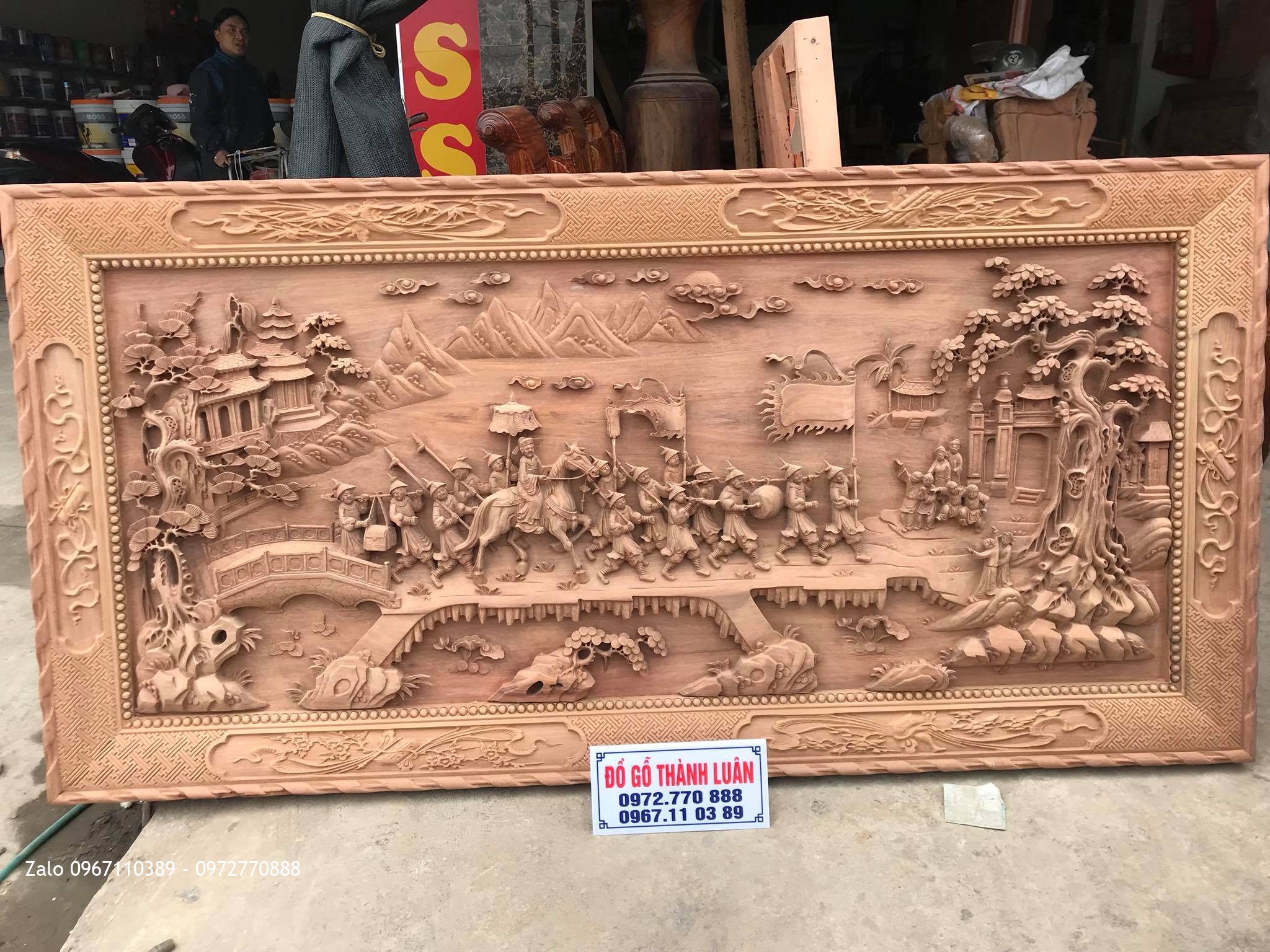 Tranh Vinh Quy Bái Tổ Gỗ Hương Đỏ Gia Lai. A Sơn Vũng Tàu:.