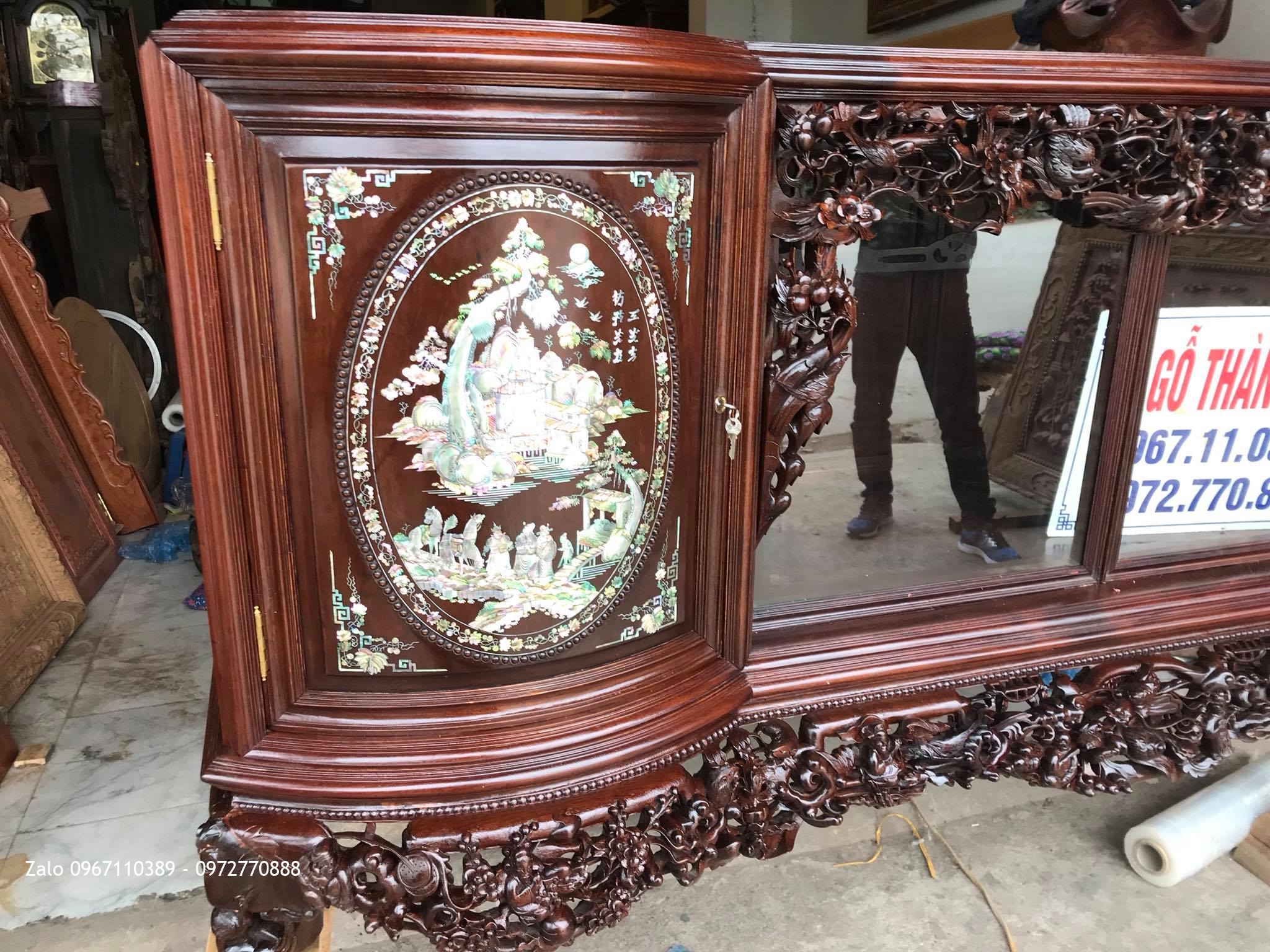 Trường Kỷ Tam Quốc Gỗ Gụ, Tủ Chè Cánh Cong. Khách Thái Bình,.