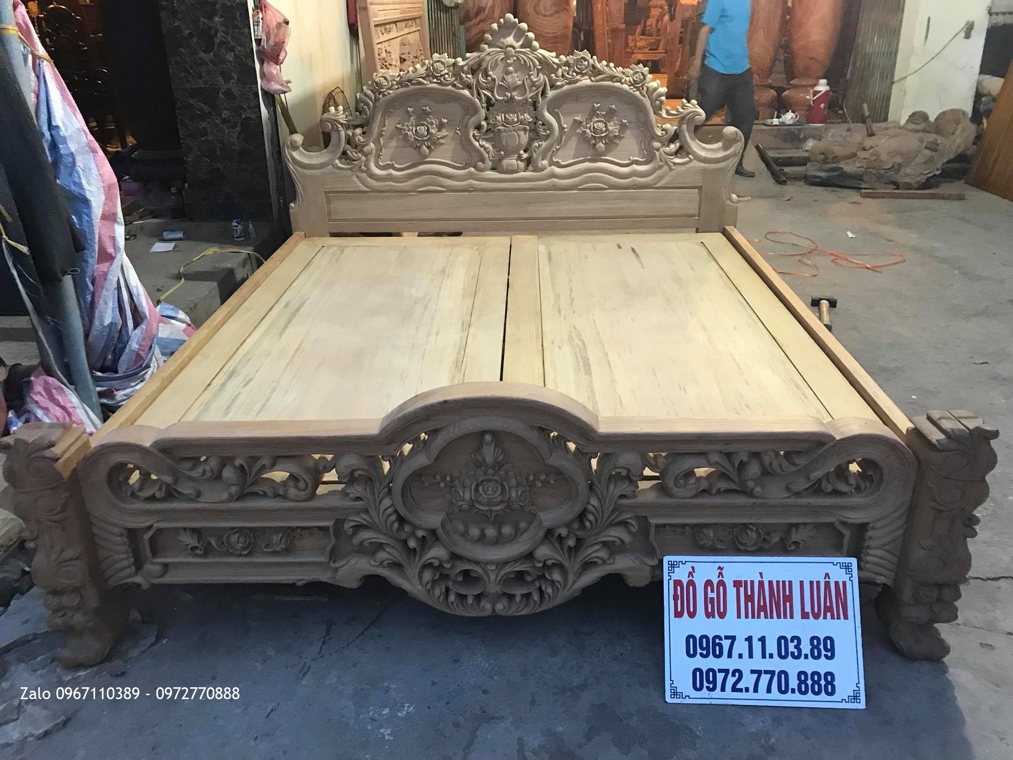3 Giường Hồng Lu-i (Louis) Gỗ Gụ Dát Phản 1m8 x 2m.Khách Lạng Sơn.