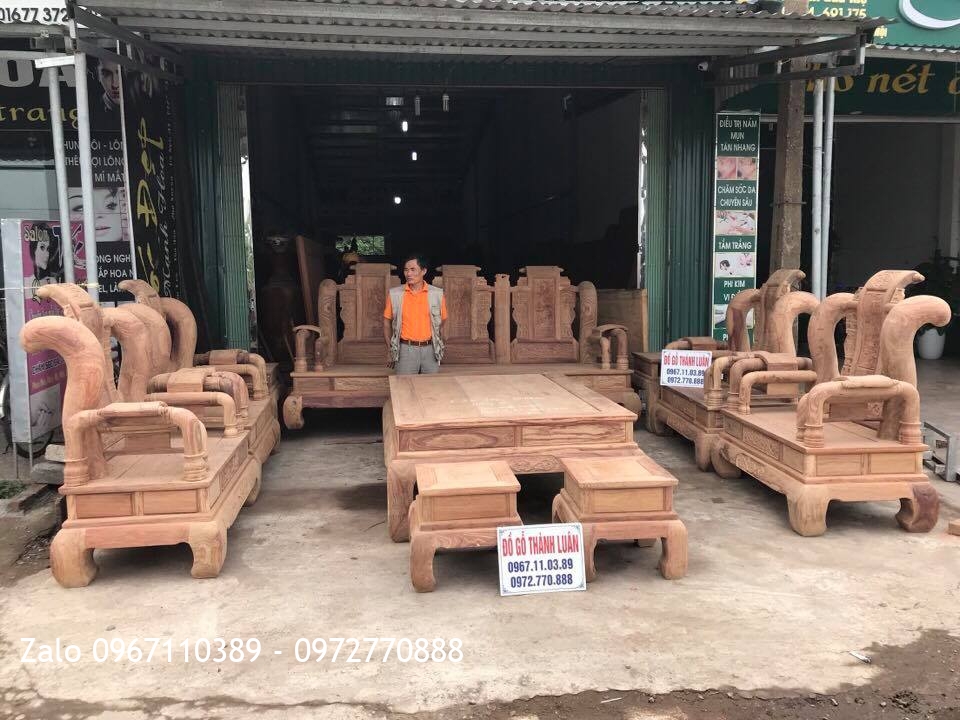 Bộ Ghế Tần Thuỷ Hoàng Cột 16 Gồm 10 Món VÍP