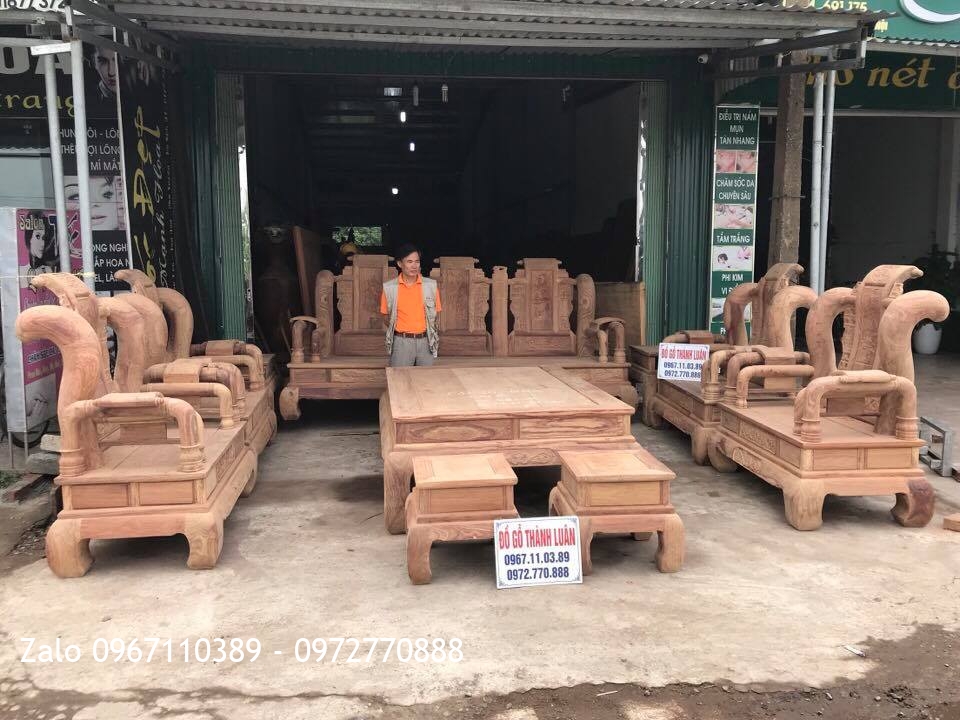 Bộ Ghế Tần Thuỷ Hoàng Cột 16 Gồm 10 Món VÍP.