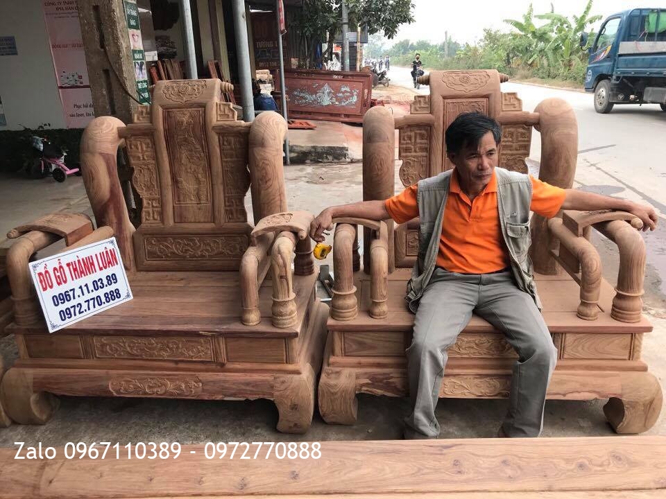 Bộ Ghế Tần Thuỷ Hoàng Cột 16 Gồm 10 Món VÍP.