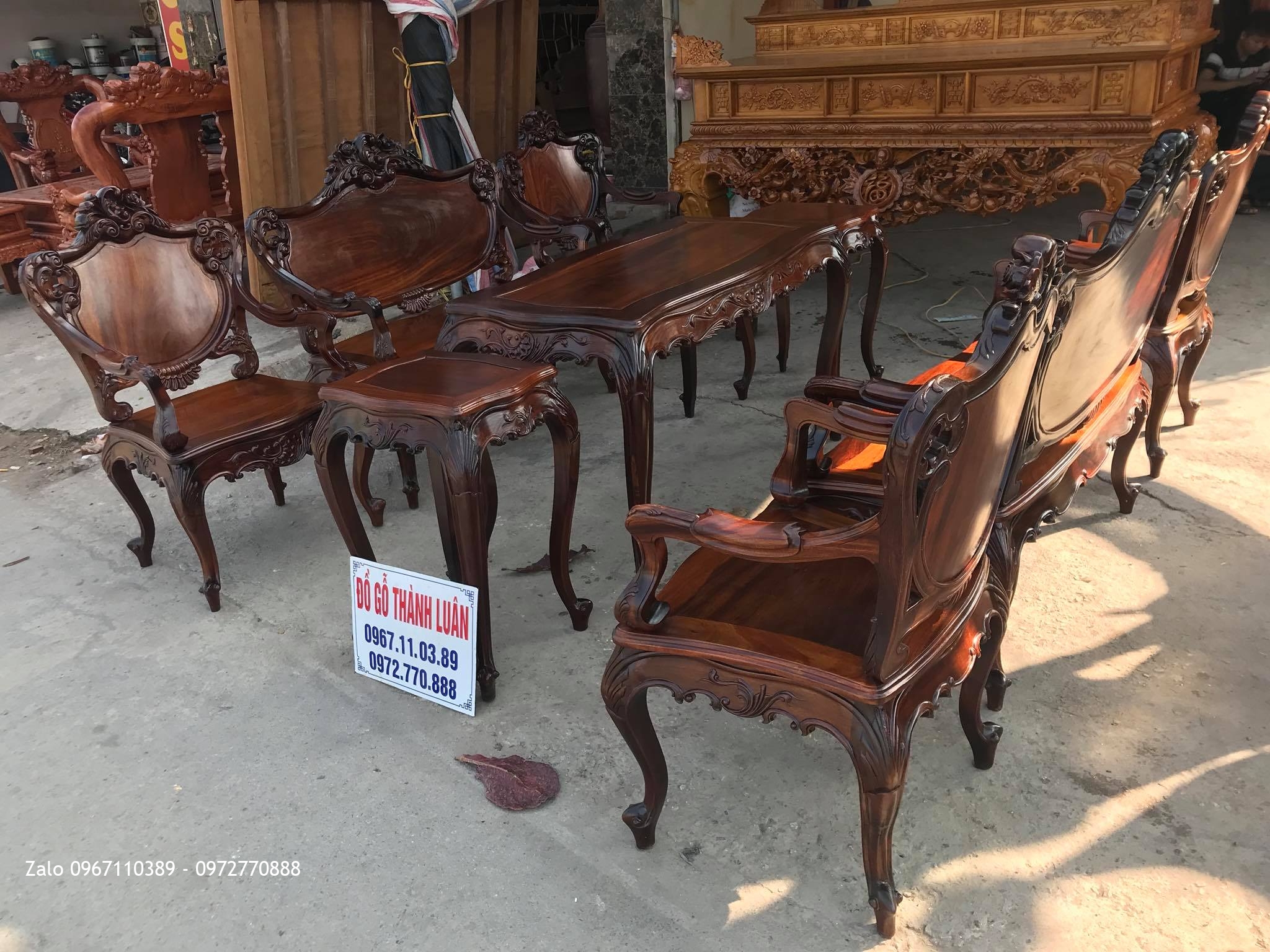 Bộ Ghế Lu-i Gỗ Gụ Ta Quảng Bình Gồm 9 Món VÍP. Chú Sơn Mỹ Đình HN,