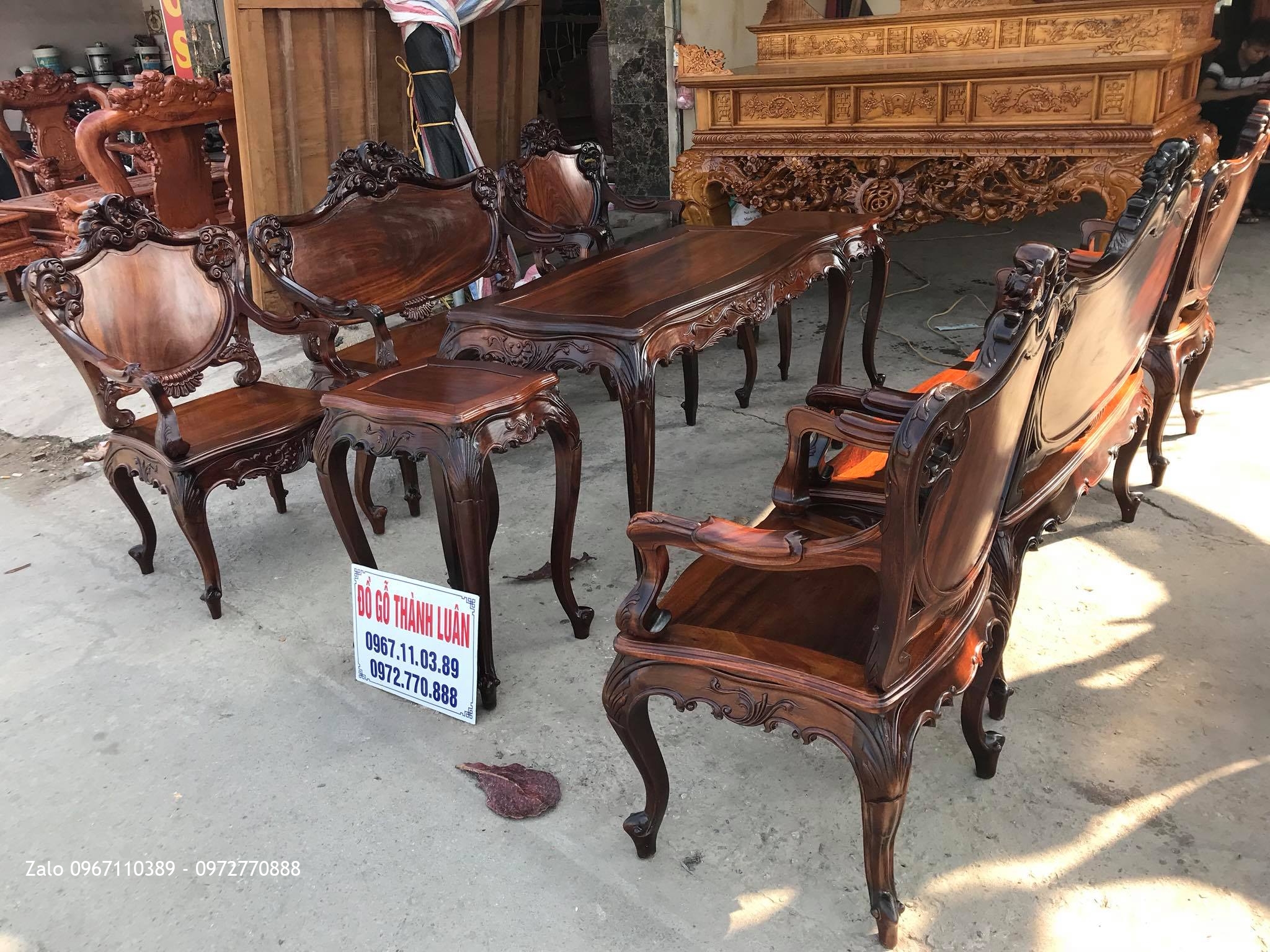 Bộ Ghế Lu-i Gỗ Gụ Ta Quảng Bình Gồm 9 Món VÍP. Chú Sơn Mỹ Đình HN,