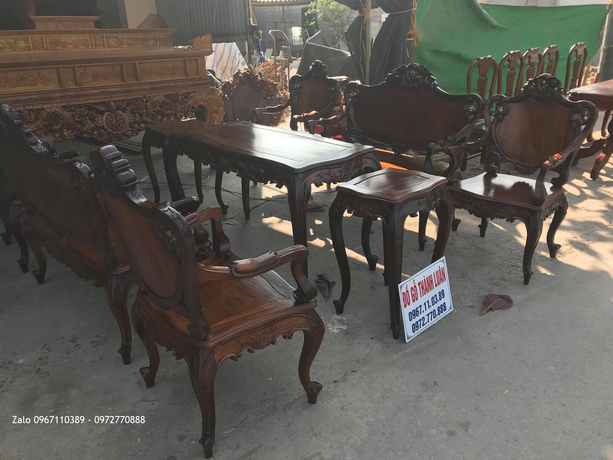 Bộ Ghế Lu-i Gỗ Gụ Ta Quảng Bình Gồm 9 Món VÍP. Chú Sơn Mỹ Đình HN.