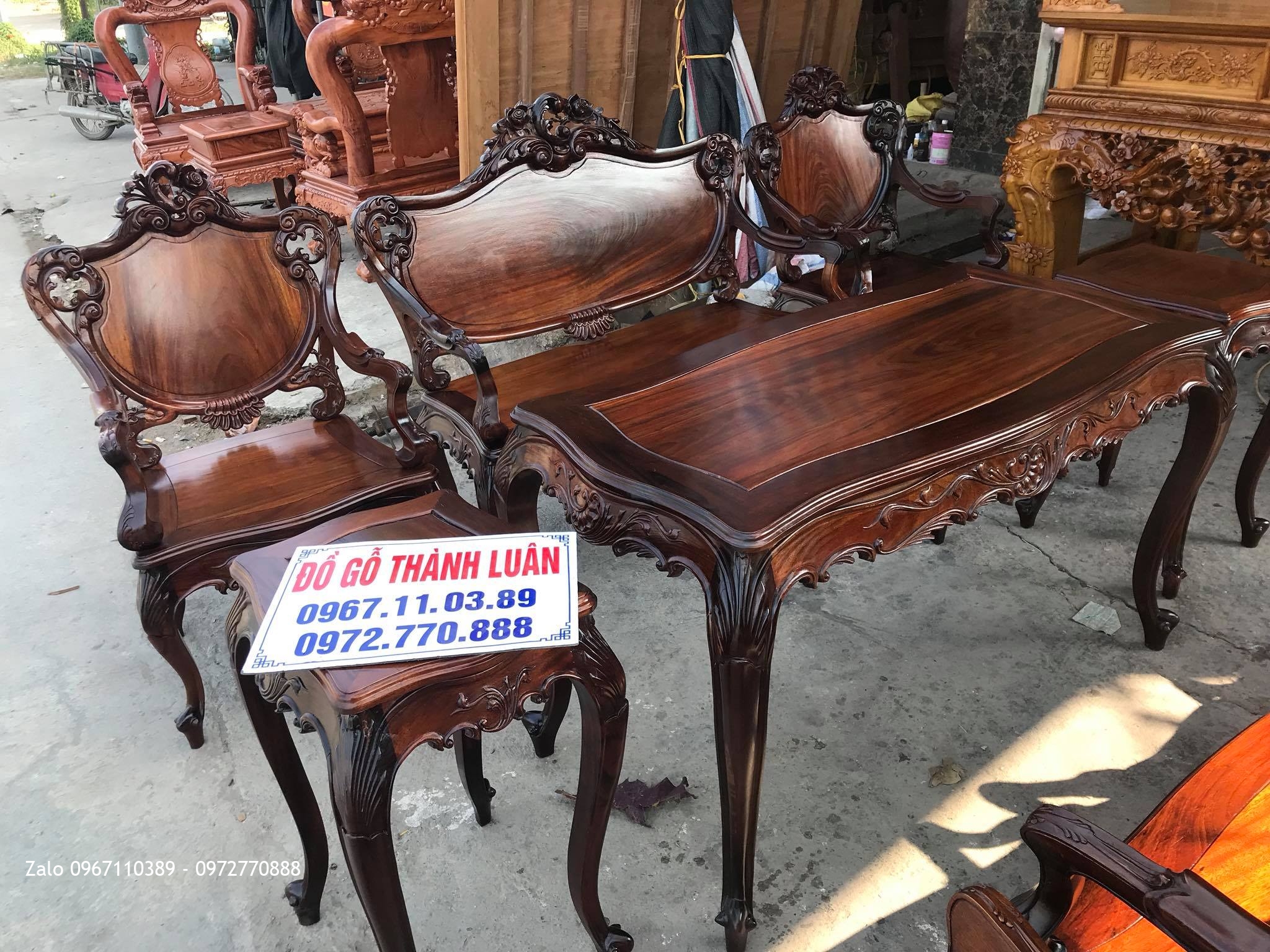 Bộ Ghế Lu-i Gỗ Gụ Ta Quảng Bình Gồm 9 Món VÍP. Chú Sơn Mỹ Đình HN.