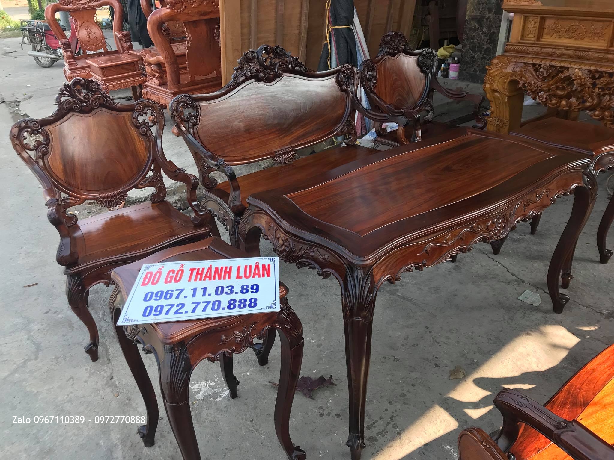 Bộ Ghế Lu-i Gỗ Gụ Ta Quảng Bình Gồm 9 Món VÍP. Chú Sơn Mỹ Đình HN: