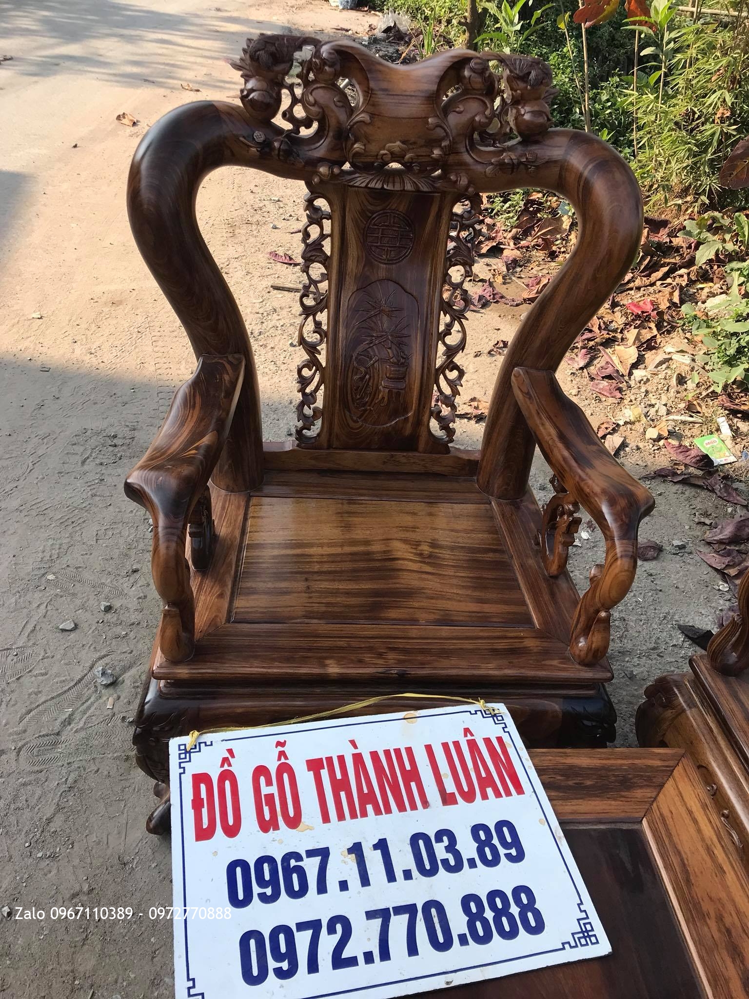 2 Bộ Ghế Minh Đào Chim Gỗ Gụ Ta Và Gỗ Hương Đá VIP. GTC10 VIP 7,