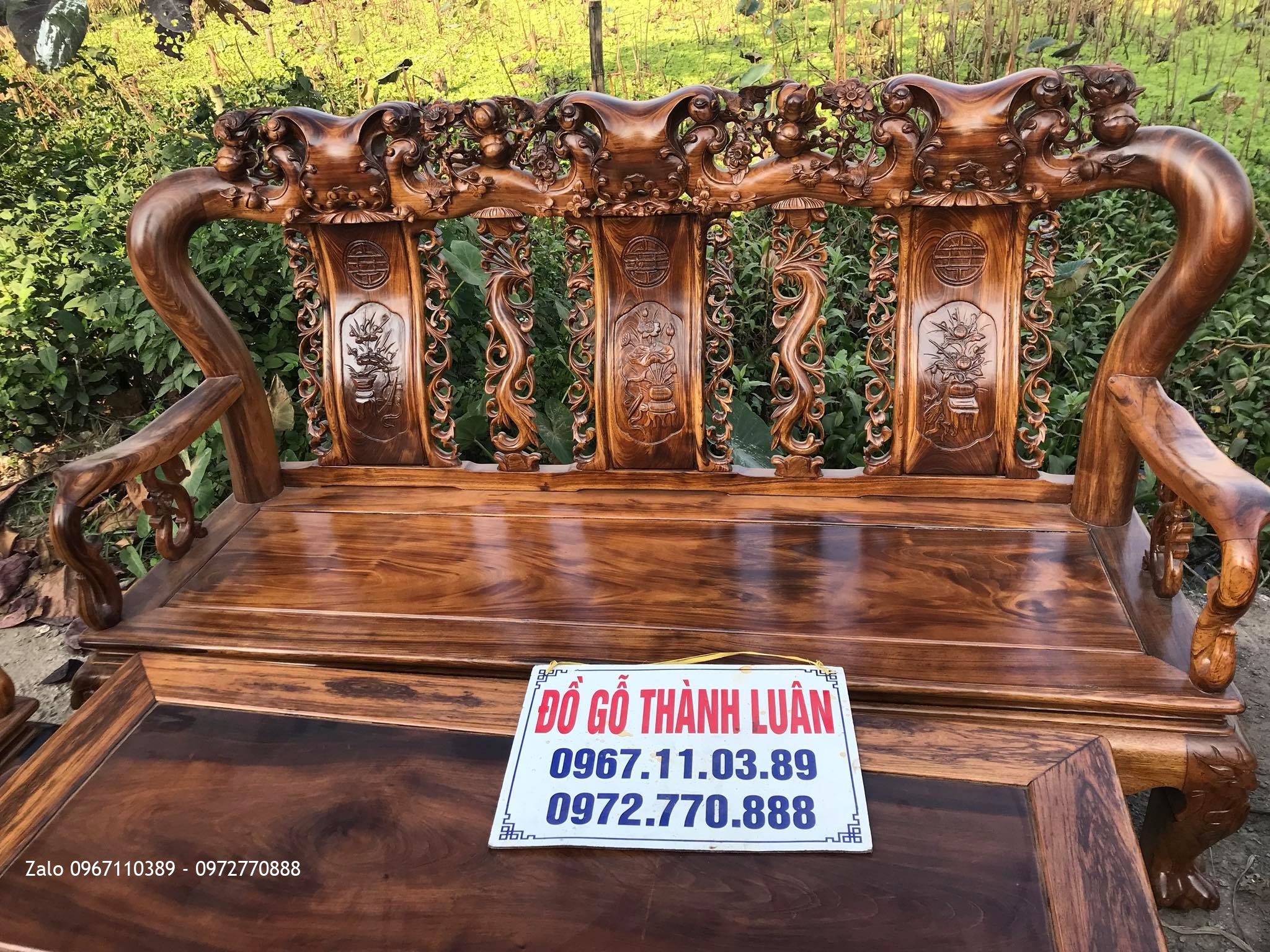 2 Bộ Ghế Minh Đào Chim Gỗ Gụ Ta Và Gỗ Hương Đá VIP. GTC10 VIP 7,