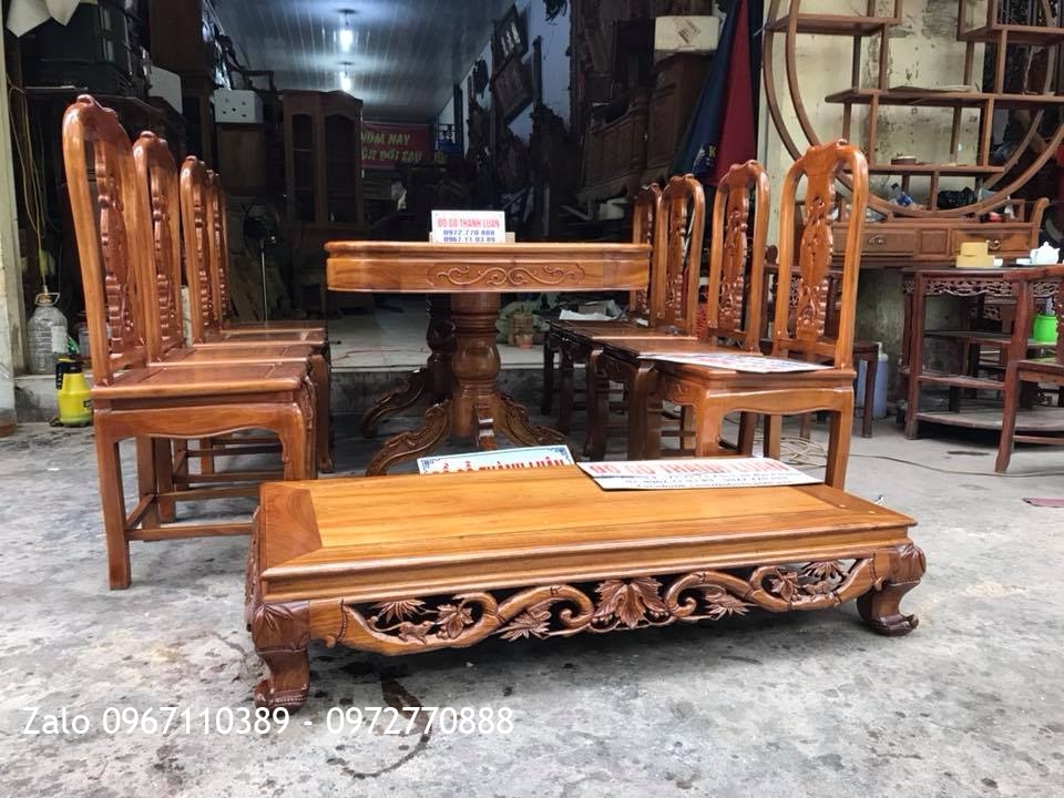 Bộ Ghế Ăn Mẫu Cá Chép Đục 2 Mặt