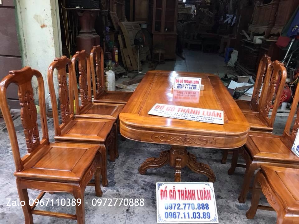 Bộ Ghế Ăn Mẫu Cá Chép Đục 2 Mặt,