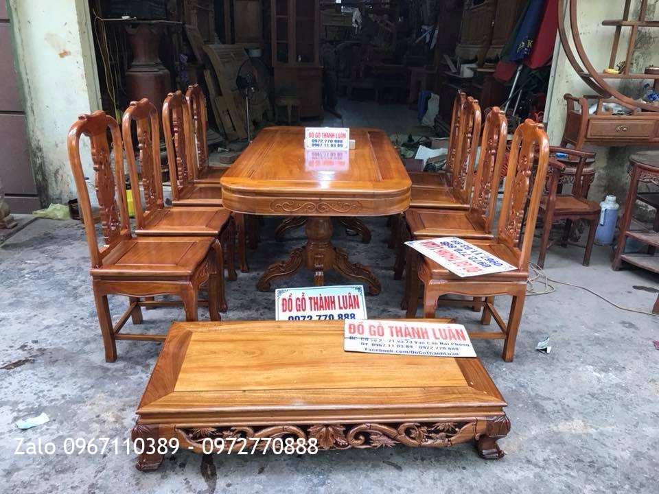 Bộ Ghế Ăn Mẫu Cá Chép Đục 2 Mặt,