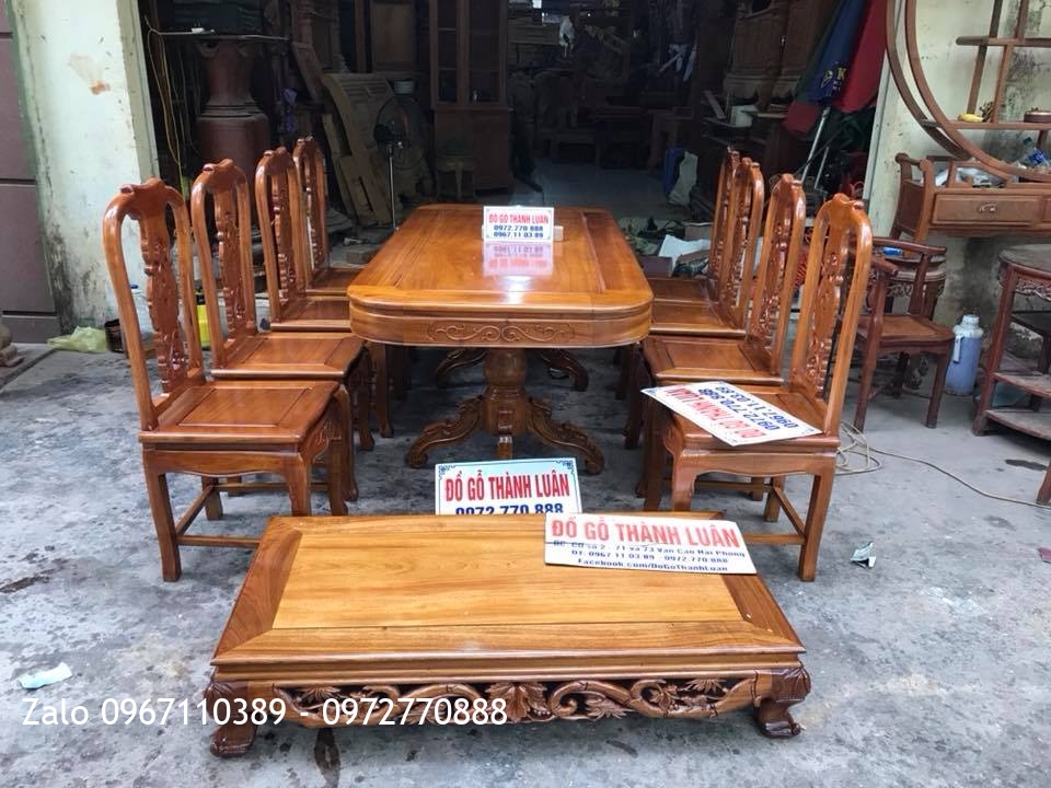 Bộ Ghế Ăn Mẫu Cá Chép Đục 2 Mặt,