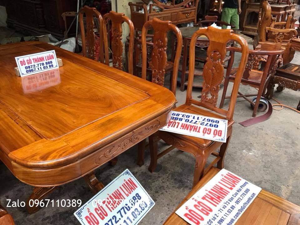 Bộ Ghế Ăn Mẫu Cá Chép Đục 2 Mặt.