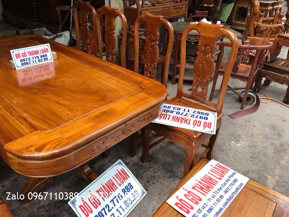 Bộ Ghế Ăn Mẫu Cá Chép Đục 2 Mặt.