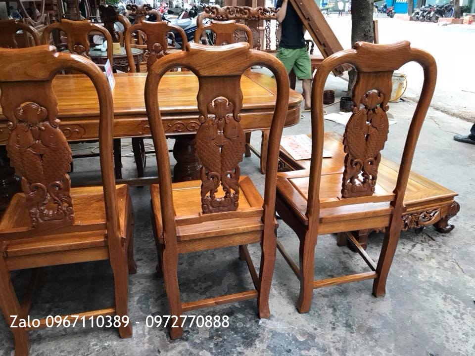 Bộ Ghế Ăn Mẫu Cá Chép Đục 2 Mặt.