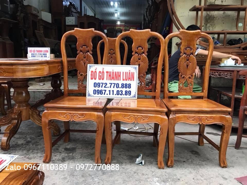 Bộ Ghế Ăn Mẫu Cá Chép Đục 2 Mặt..