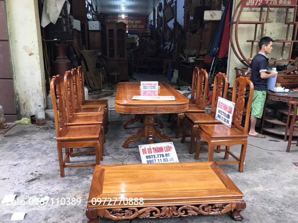 Bộ Ghế Ăn Mẫu Cá Chép Đục 2 Mặt..