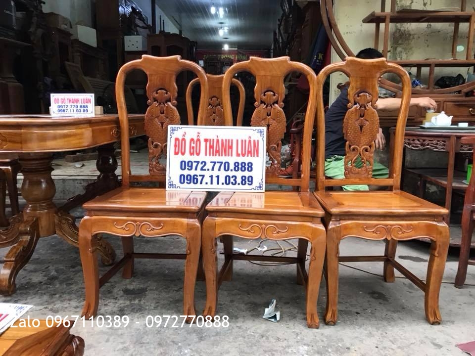 Bộ Ghế Ăn Mẫu Cá Chép Đục 2 Mặt: