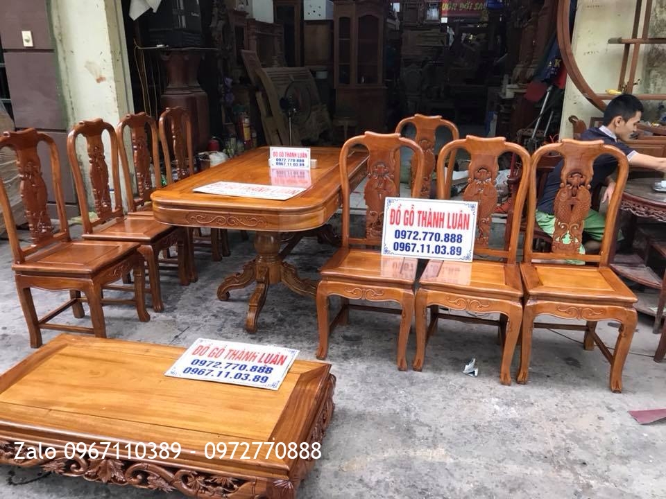 Bộ Ghế Ăn Mẫu Cá Chép Đục 2 Mặt::