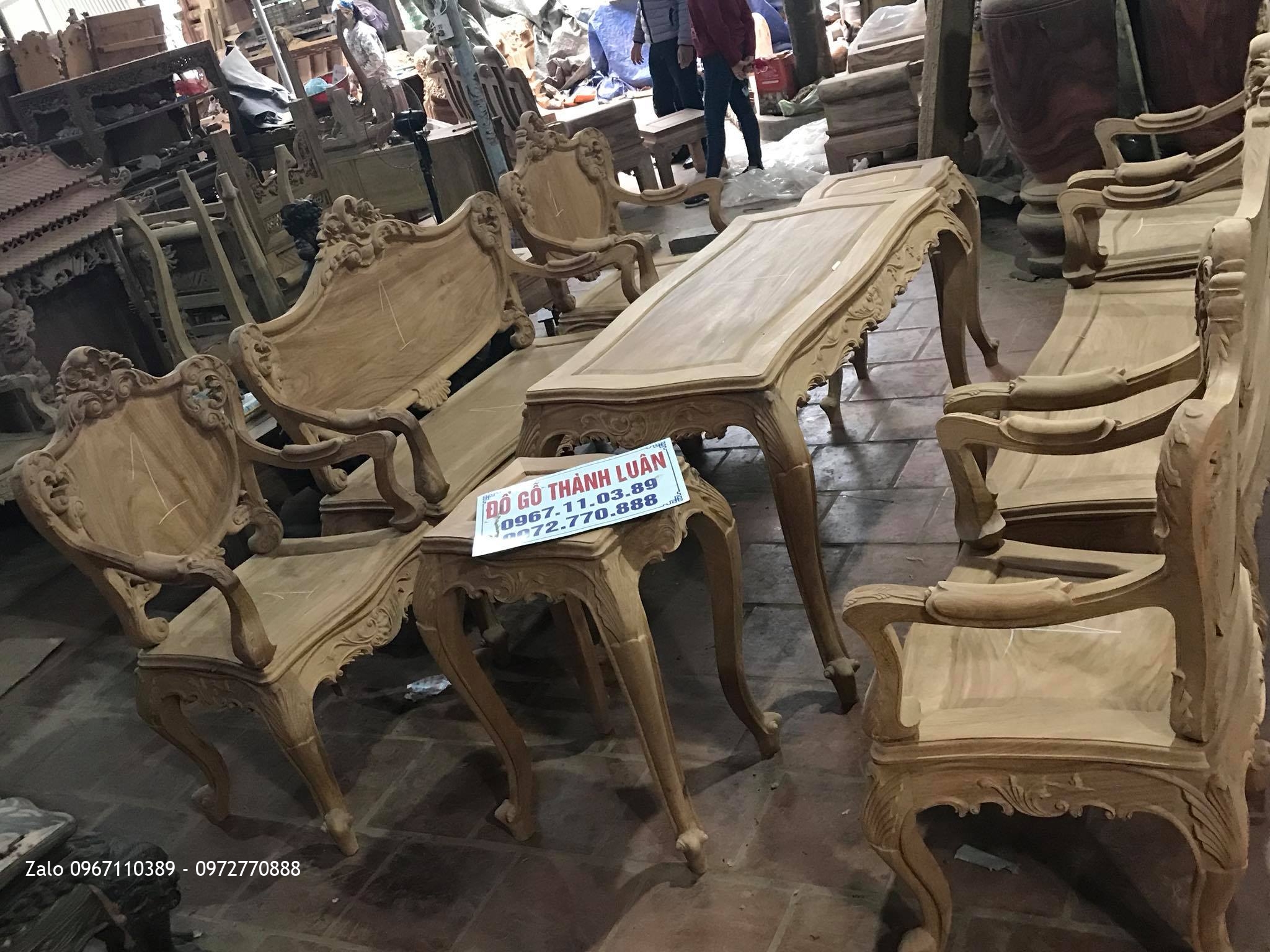 Bộ Ghế Lu-i (Louis) Gỗ Gõ Đỏ 9 Món VÍP