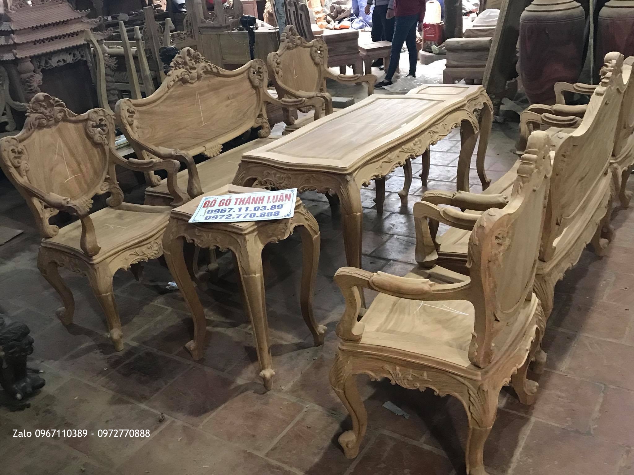 Bộ Ghế Lu-i (Louis) Gỗ Gõ Đỏ 9 Món VÍP