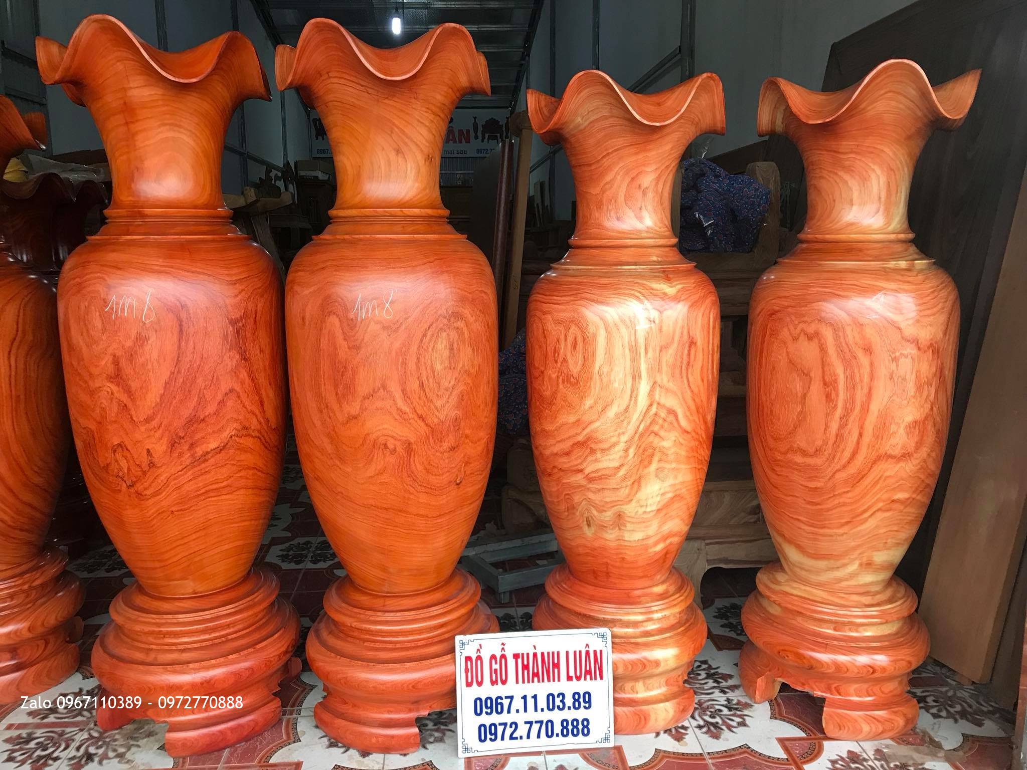 3 Đôi Lọ Lộc Bình Gỗ Hương Đỏ Nam Phi