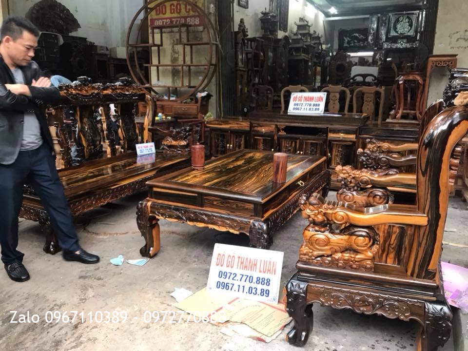 Bộ Minh Quốc Nghê Gỗ Mun, Kệ Tivi. C Tuyết Hải Phòng.,