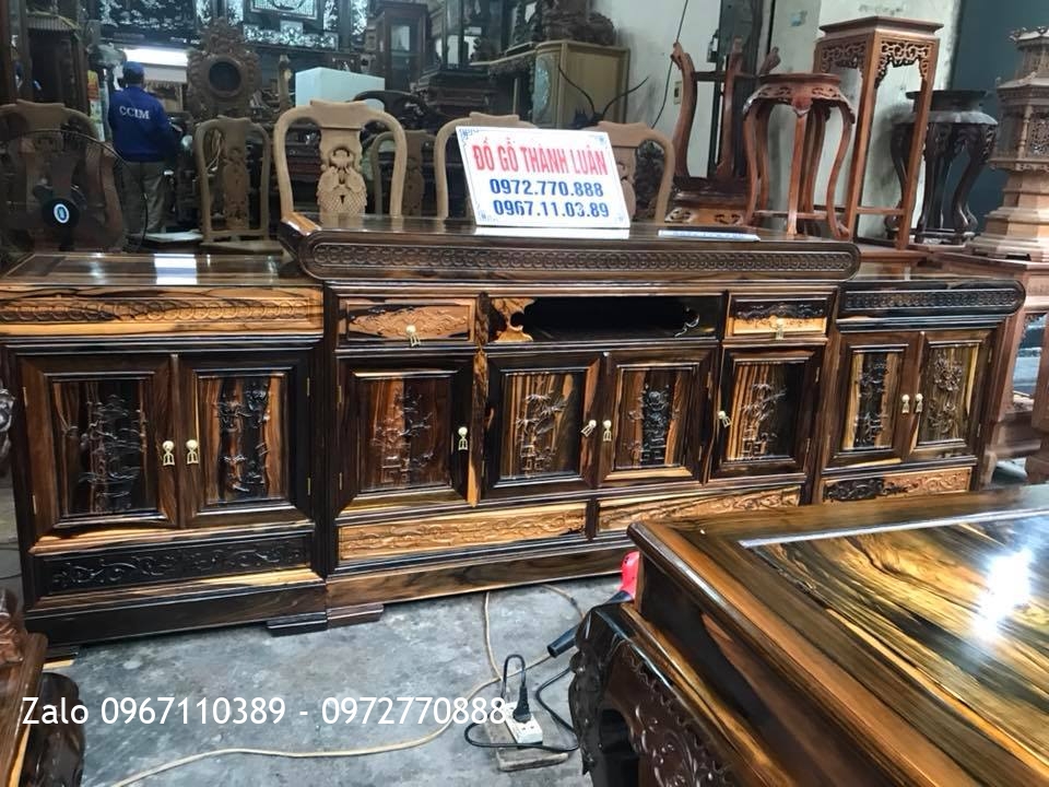 Bộ Minh Quốc Nghê Gỗ Mun, Kệ Tivi. C Tuyết Hải Phòng.: