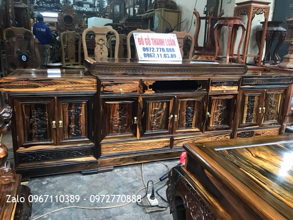 Bộ Minh Quốc Nghê Gỗ Mun, Kệ Tivi. C Tuyết Hải Phòng::