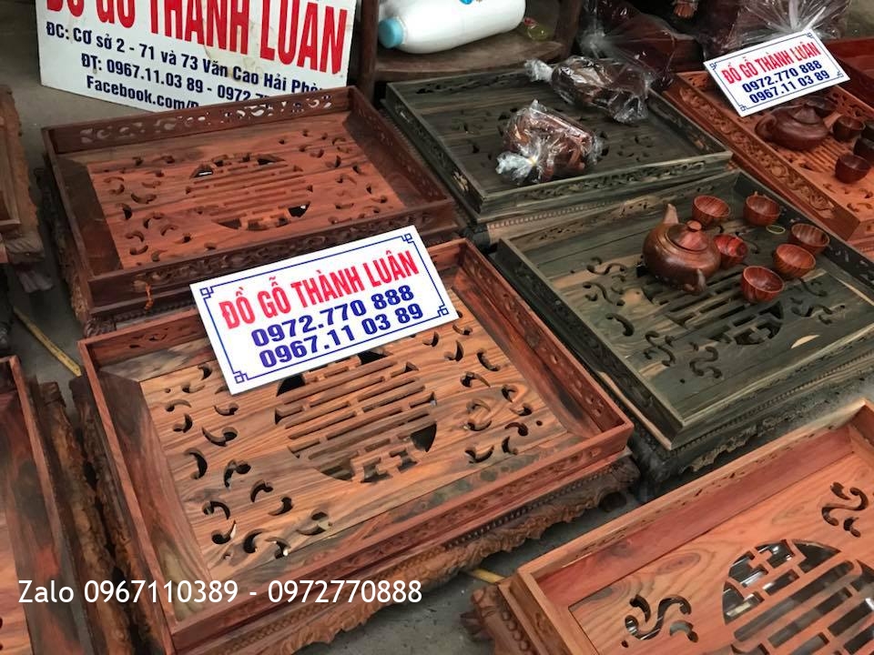 Khay Trà Gỗ Trắc,Mun,Hương ,Hộp Trà Gỗ Cẩm Lai,.