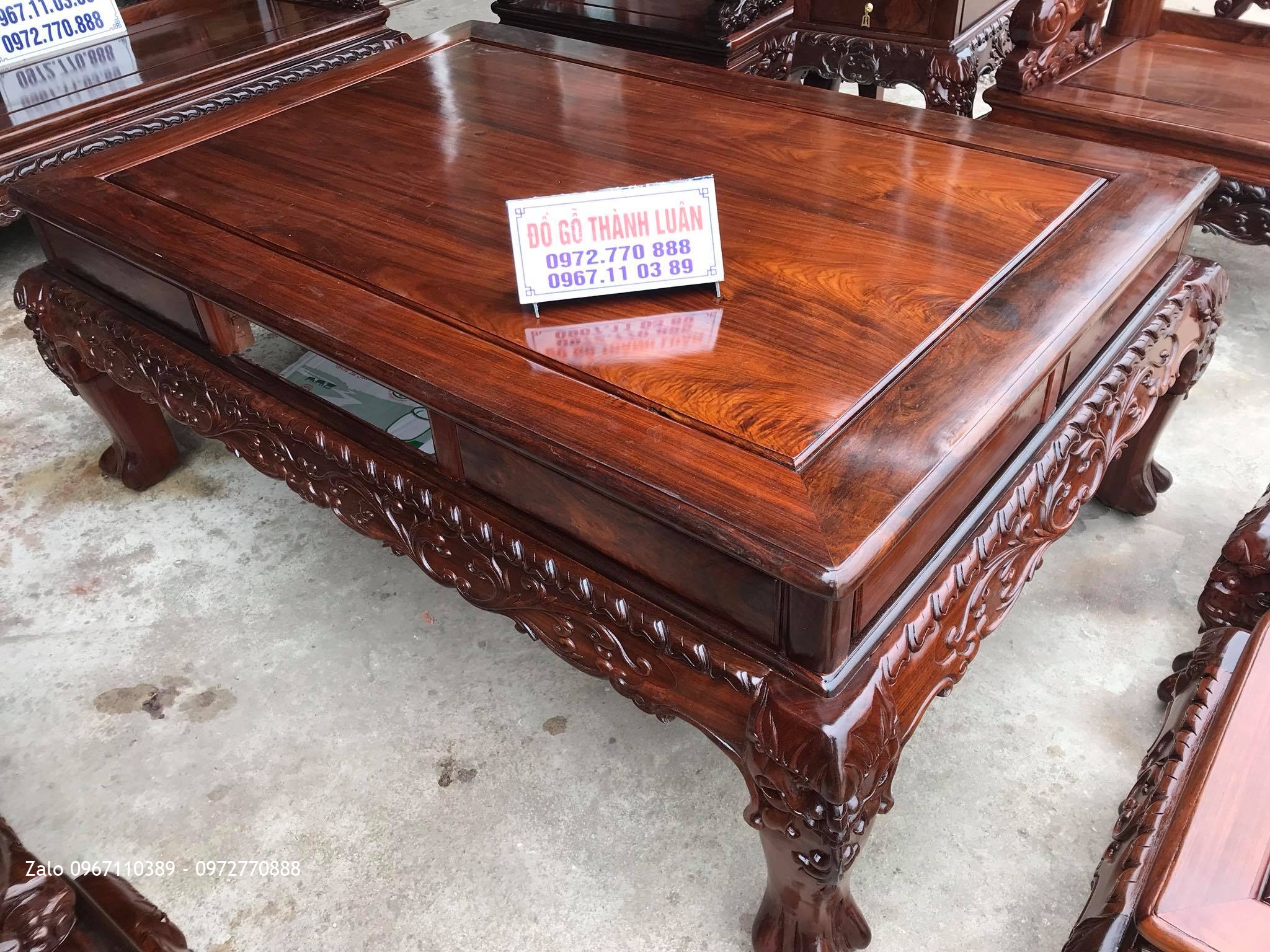 Bộ bàn ghế Minh Nghê Gỗ Cẩm Lai Lào C12,10 Món VÍP. Bác Ngọc Văn Giang Hưng Yên..