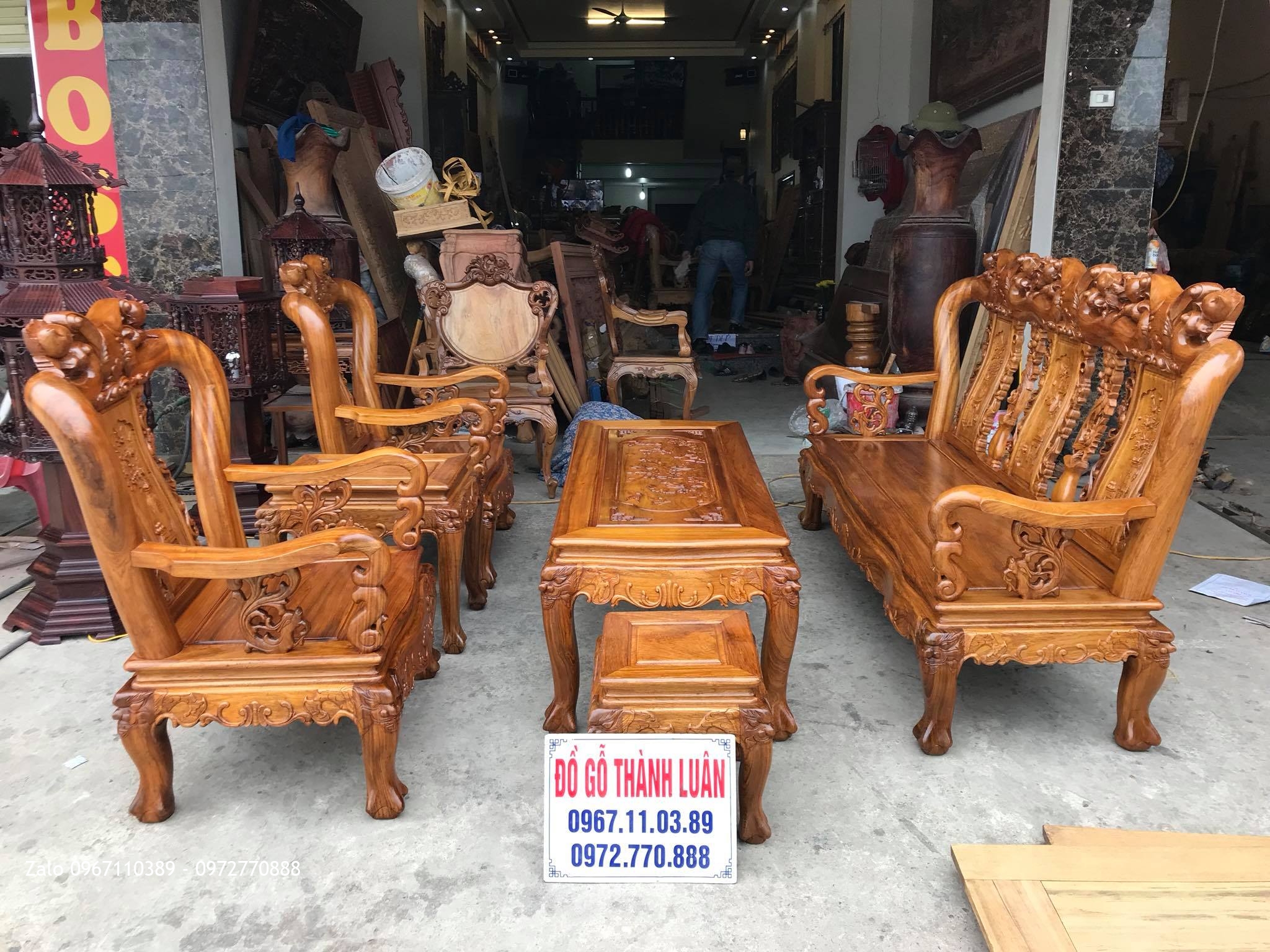 Bộ Ghế Minh Quốc Đào Chim Cột 10. A Thi Hưng Yên