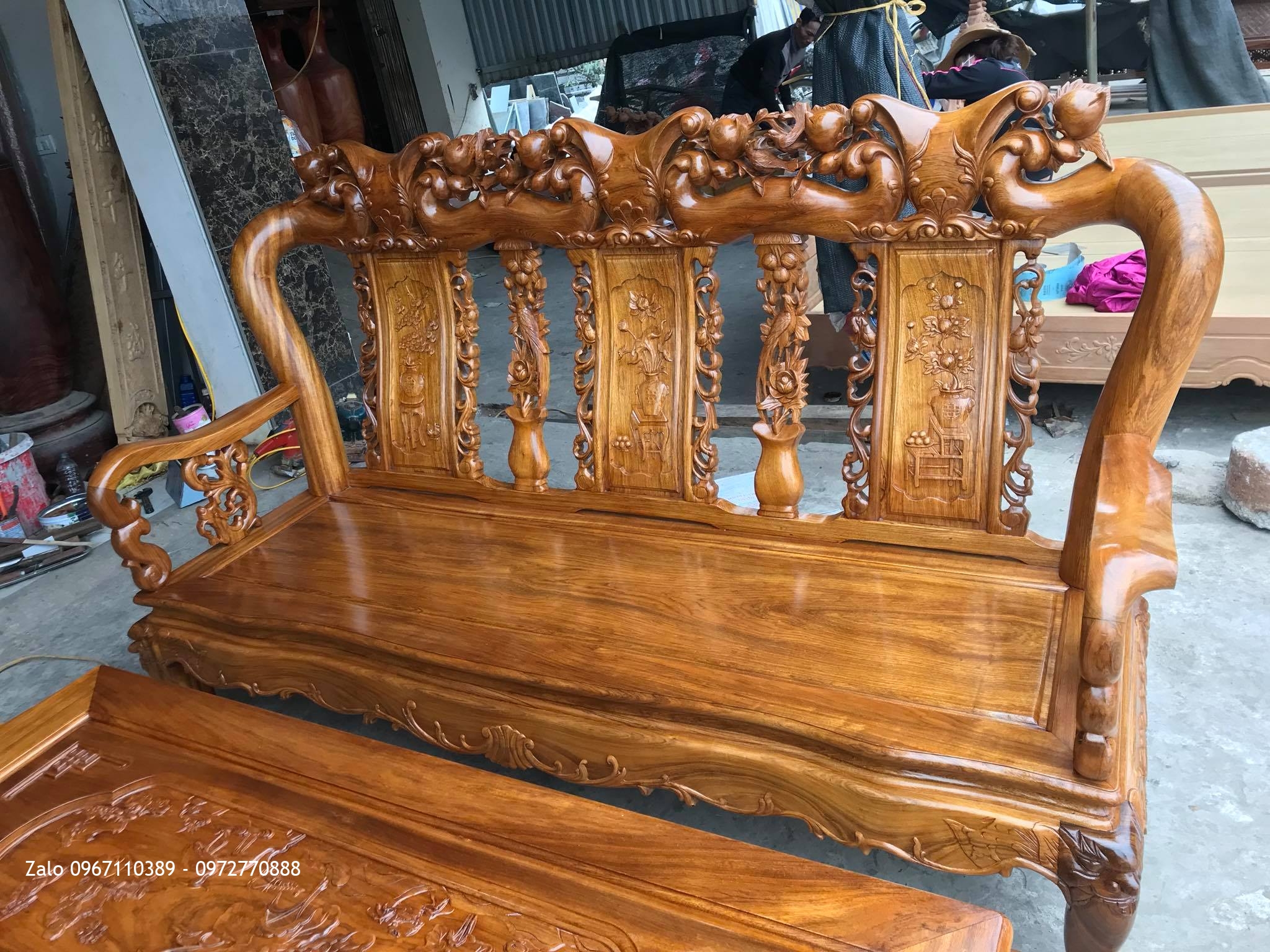 Bộ Ghế Minh Quốc Đào Chim Cột 10. A Thi Hưng Yên,