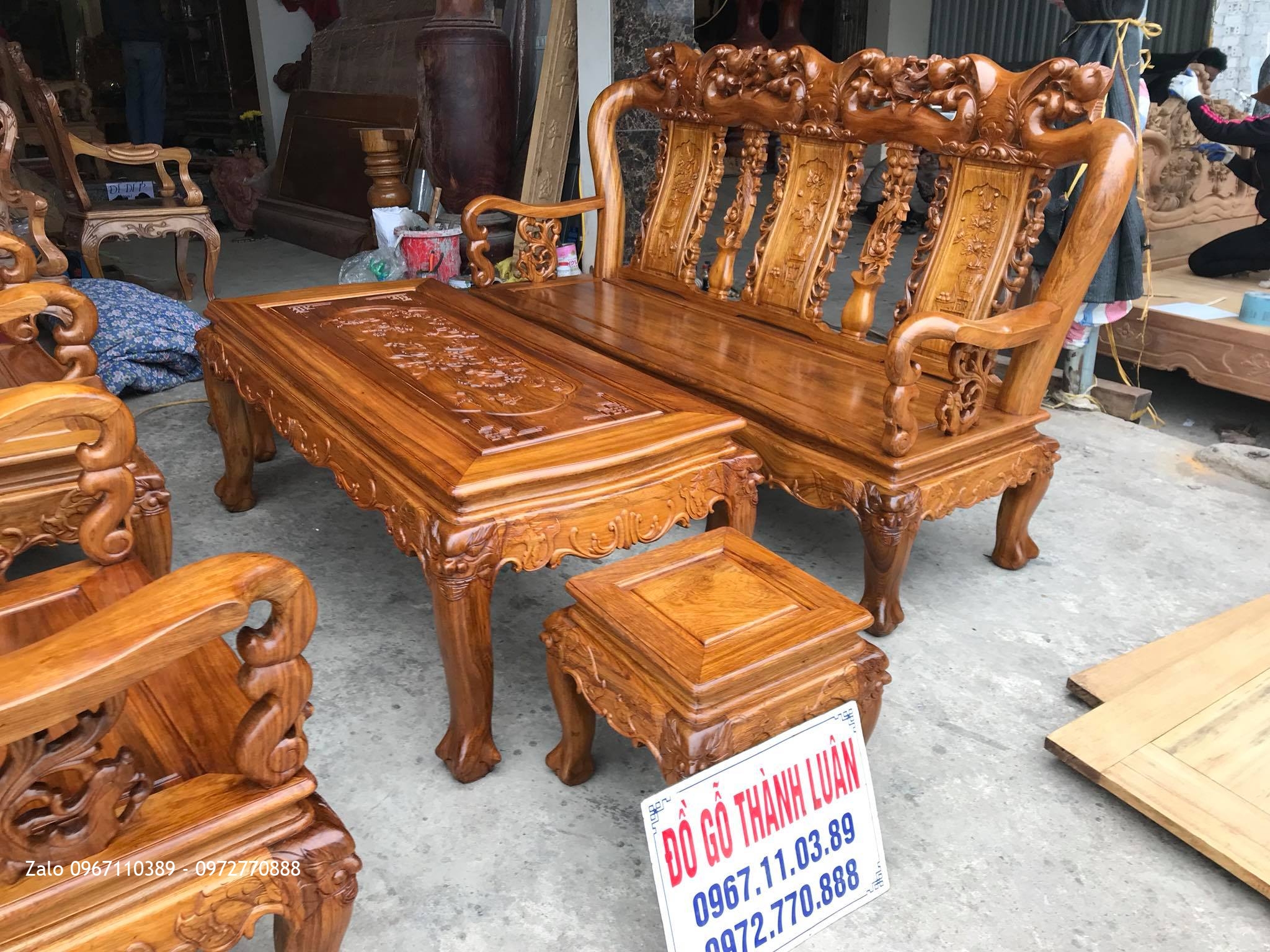 Bộ Ghế Minh Quốc Đào Chim Cột 10. A Thi Hưng Yên.