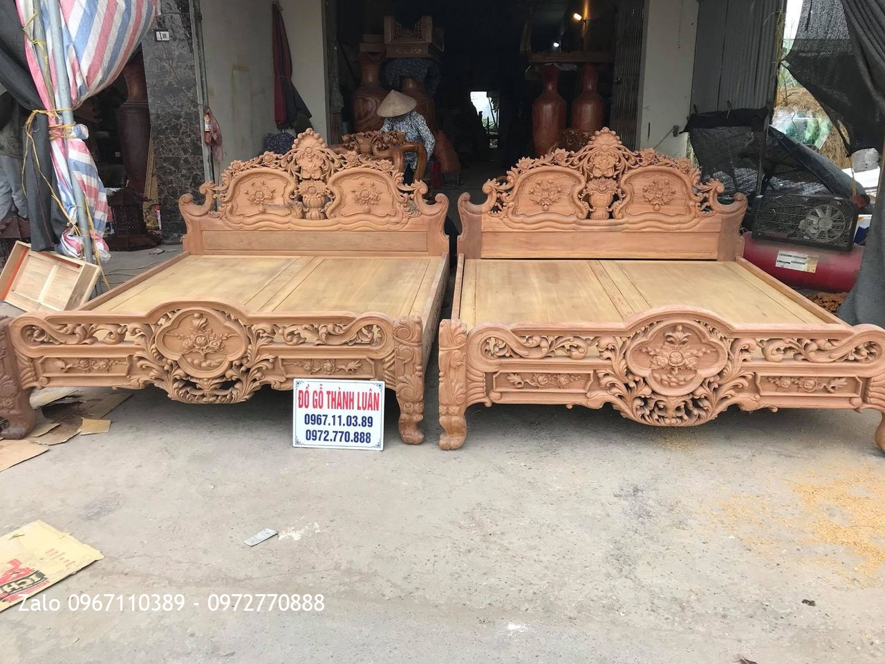3 Giường Hồng Lu-i Gỗ Gụ. Khách Lạng Sơn